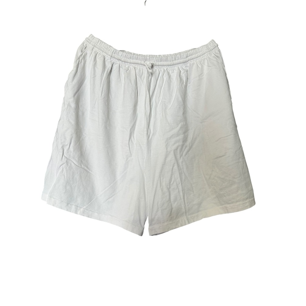 FRESH PRODUCE White Cotton Drawstring Waist Casual Lounge Shorts Plus Sz 2X